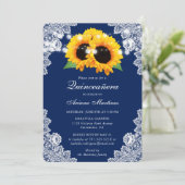 Invitation Quinceañera Tournesol Bleu Marine (Debout devant)