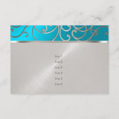 Invitation Quinceanera Tourquoise Bleu Silver Fils (Dos)