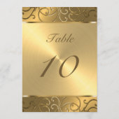 Invitation Quinceanera Toute Gold Filigree Swirl bordure (Dos)