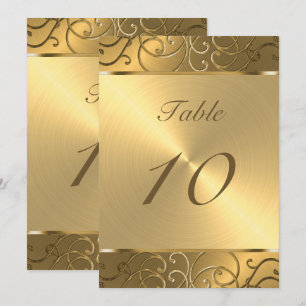 Invitation Quinceanera Toute Gold Filigree Swirl bordure