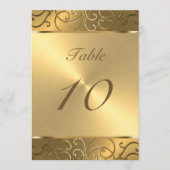 Invitation Quinceanera Toute Gold Filigree Swirl bordure (Devant)