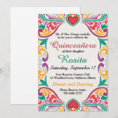 Invitation Quinceanera traditionnelle espagnole de la frontiè (Devant / Derrière)
