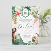 Invitation Quinceanera tropicale Anniversaire (Debout devant)