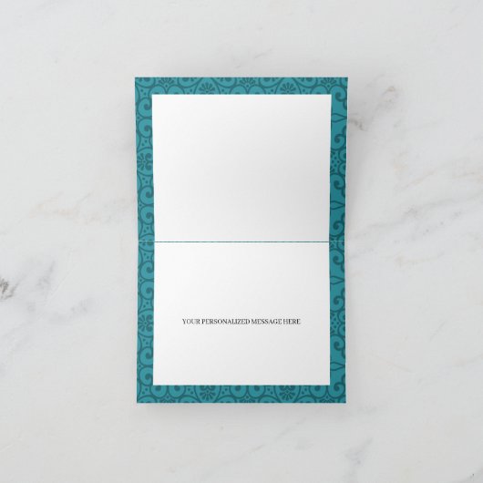 Invitation Quinceanera turquoise (Intérieur)