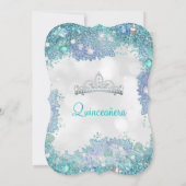 Invitation Quinceanera Turquoise Bleu Blanc Océan Ciel Annive (Dos)
