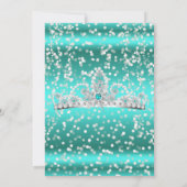 Invitation Quinceanera Turquoise Bleu Silver Feu de neige Tia (Dos)