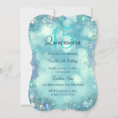 Invitation Quinceanera Turquoise Blue Ocean Sky fête d'annive (Devant)