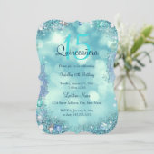 Invitation Quinceanera Turquoise Blue Ocean Sky fête d'annive (Debout devant)