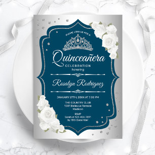 Invitation Quinceanera turquoise et élégante
