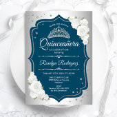 Invitation Quinceanera turquoise et élégante