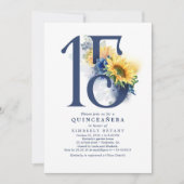 Invitation Quinceanera, une légende de la flore bleue de la m (Devant)