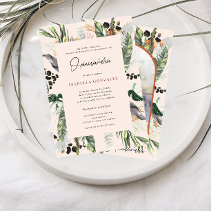 Invitation Quinceañera   Verdure & Terra Cotta Jungle