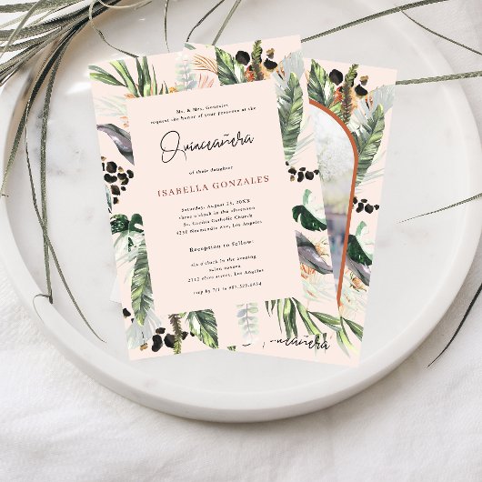 Invitation Quinceañera | Verdure & Terra Cotta Jungle