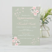 Invitation Quinceanera vert clair (Debout devant)