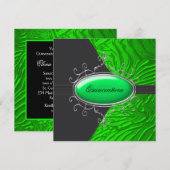 Invitation Quinceanera vert lime noir Zèbre (Devant / Derrière)