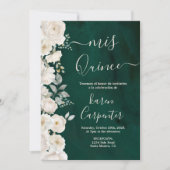 Invitation Quinceanera verte d'Emeraude (Devant)