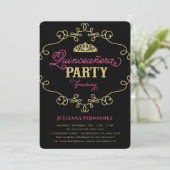 Invitation Quinceanera vintage Chic Flourissant (Debout devant)