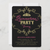 Invitation Quinceanera vintage Chic Flourissant (Devant)