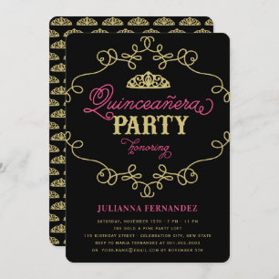 Invitation Quinceanera vintage Chic Flourissant