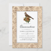 Invitation Quinceañera Vintage de la Forêt (Devant)