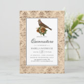 Invitation Quinceañera Vintage de la Forêt (Debout devant)