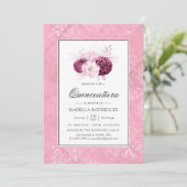 Invitation Quinceañera vintage rose (Debout devant)