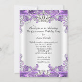 Invitation Quinceanera violet blanc 15e anniversaire fête (Dos)