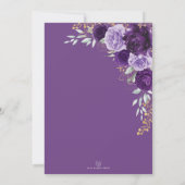 Invitation Quinceañera Violet Lilac Gold Floral Papillon (Dos)