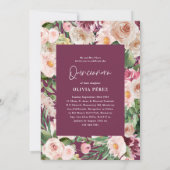 Invitation Quinceañera violet poupée florale photo anniversai (Dos)