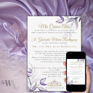 Invitation Quinceañera Violette  Mes Quinze Ans