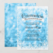 Invitation Quinceanera Winter Wonderland Blue Sparkle (Devant / Derrière)