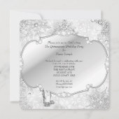 Invitation Quinceanera Winter Wonderland Silver Snowflake B (Dos)