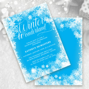 Invitation Quinceanera Winter Wonderland Snowflake