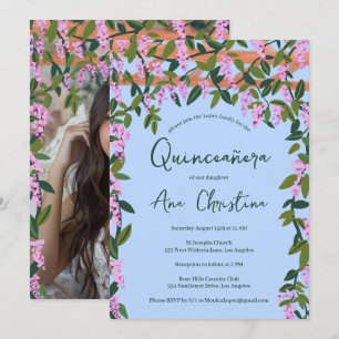 Invitation Quinceañera Wisteria Vines Floral Photo personnali