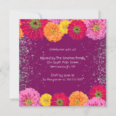 Invitation Quinceañera Zinnia Floral Parties scintillant Purp (Dos)