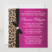 Invitation quincénanera rose-rouge léopard (Dos)