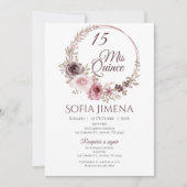 Invitation Quincenera en espagnol Boho (Devant)