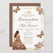 Invitation Quincenera en espagnol Boho (Devant / Derrière)