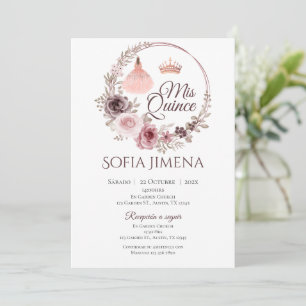 Invitation Quincenera en espagnol Boho