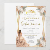 Invitation Quincenera en espagnol Boho (Devant / Derrière)