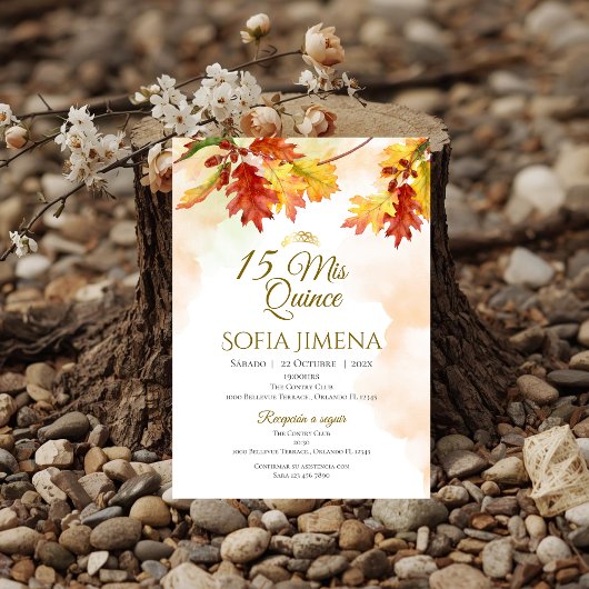 Invitation Quincenera en espagnol Boho