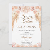 Invitation Quincenera en espagnol Boho (Devant)