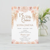Invitation Quincenera en espagnol Boho (Debout devant)