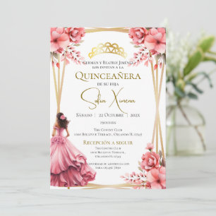 Invitation Quincenera en espagnol Boho