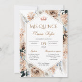 Invitation Quincenera en espagnol BohoFloral (Devant)