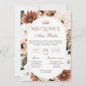 Invitation Quincenera en espagnol BohoFloral (Devant)