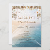 Invitation Quincenera en espagnol BohoFloral (Devant)