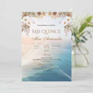 Invitation Quincenera en espagnol BohoFloral