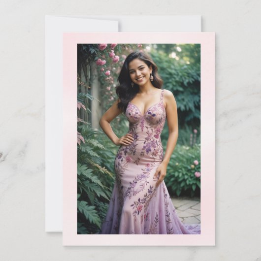 Invitation Quinces Espagnol Garland Rose Tour Eiffel Photo (Dos)