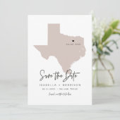 Invitation QUINN Dallas Texas Blush Pink Map Enregistrer la d (Debout devant)